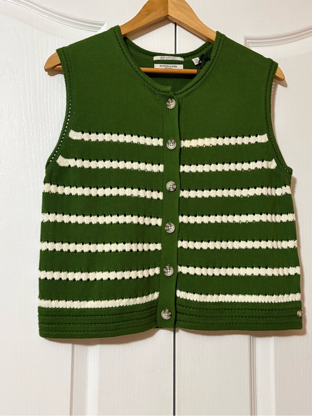 Scotch & Soda Green Knit Button Cardigan